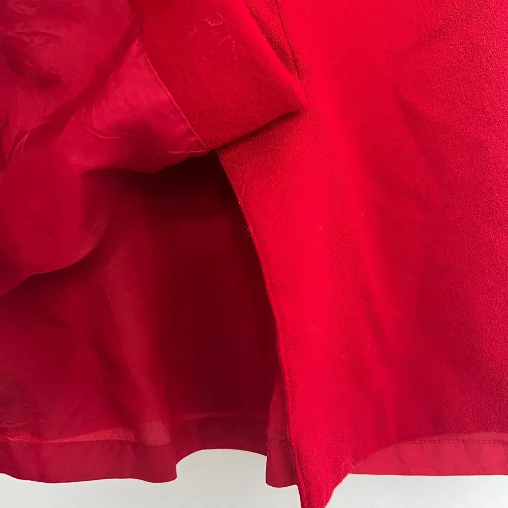 Vintage Women's‎ Kasper & Company Wool Skirt, Red, Size 8 Petite Red - Image 3