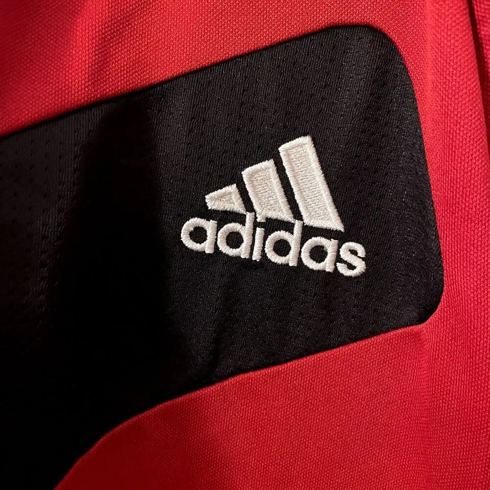 Adidas red and black full zip sweater climacool jacket FC United pockets zip - Image 3
