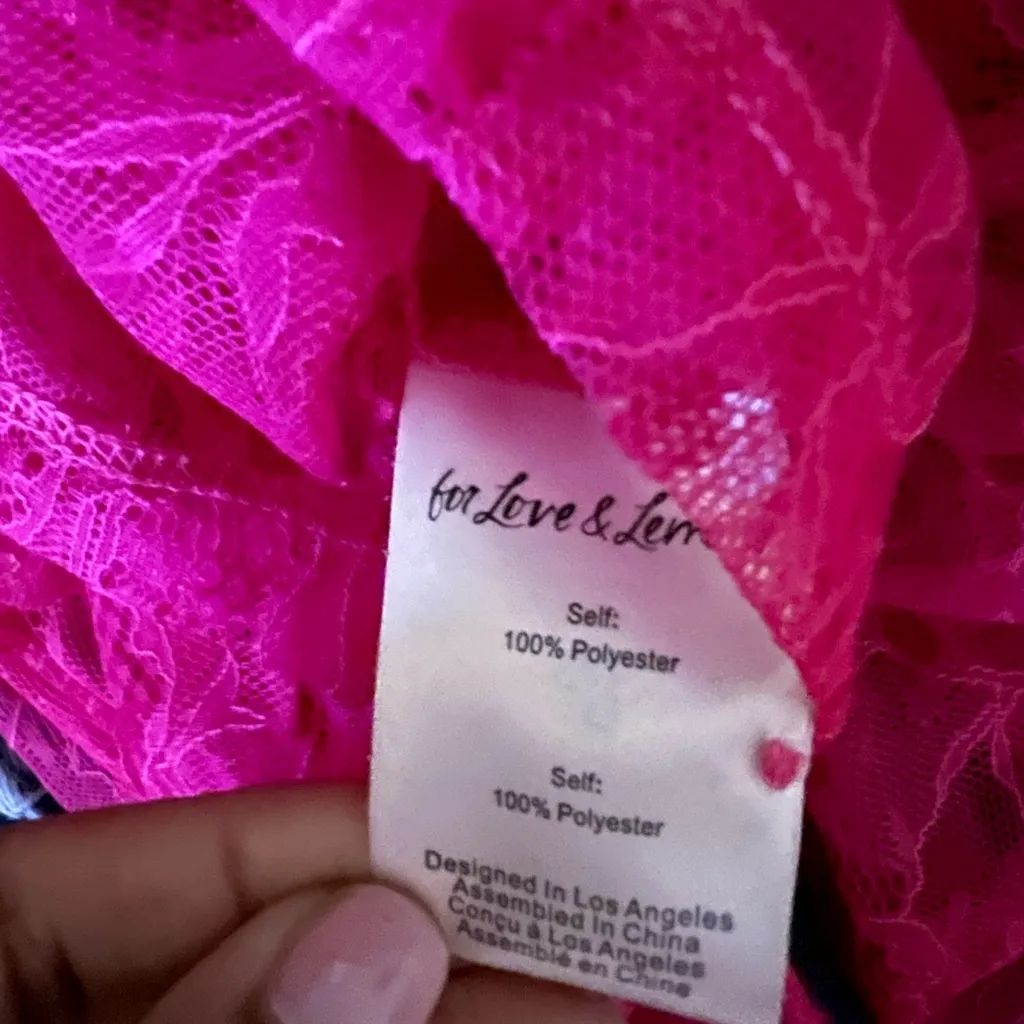 For Love And Lemons Neon Pink Lace Blouse - Image 6