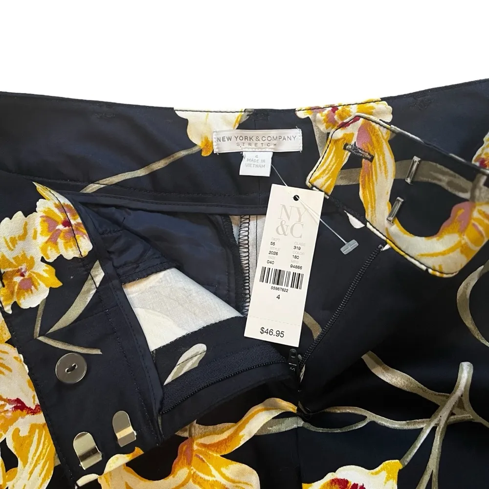 NWT, New York & Company Signature Fit Floral Print Crop Straight Leg Pant, Sz 4 - Image 13