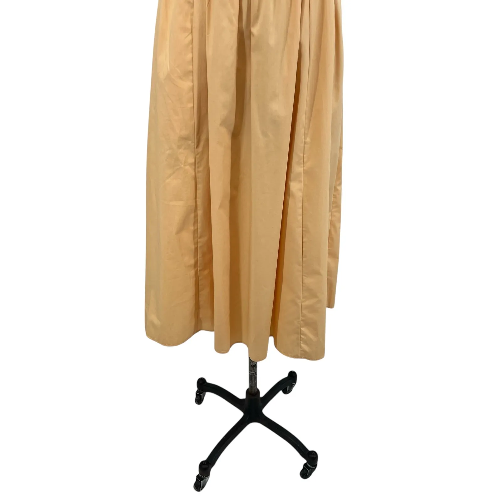 Abercrombie & Fitch Poplin Strapless Midi Dress Pleated Orange‎ Size XS - Image 6