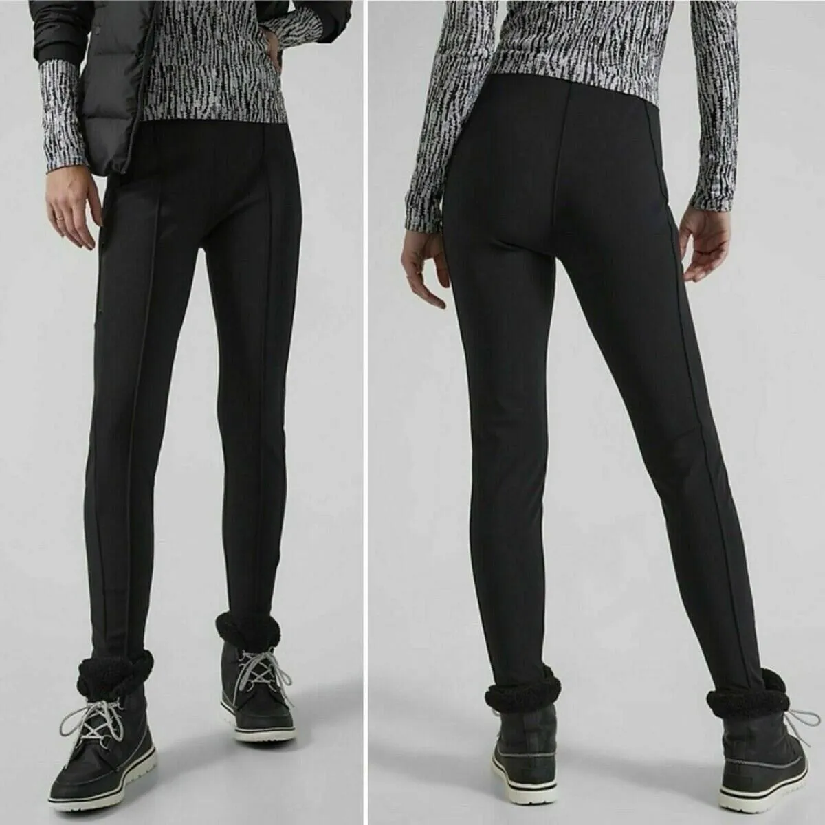 Athleta Glacier Snow Pants II Black Women’s Size 10P Skinny Winter Stretch Warm - Image 2
