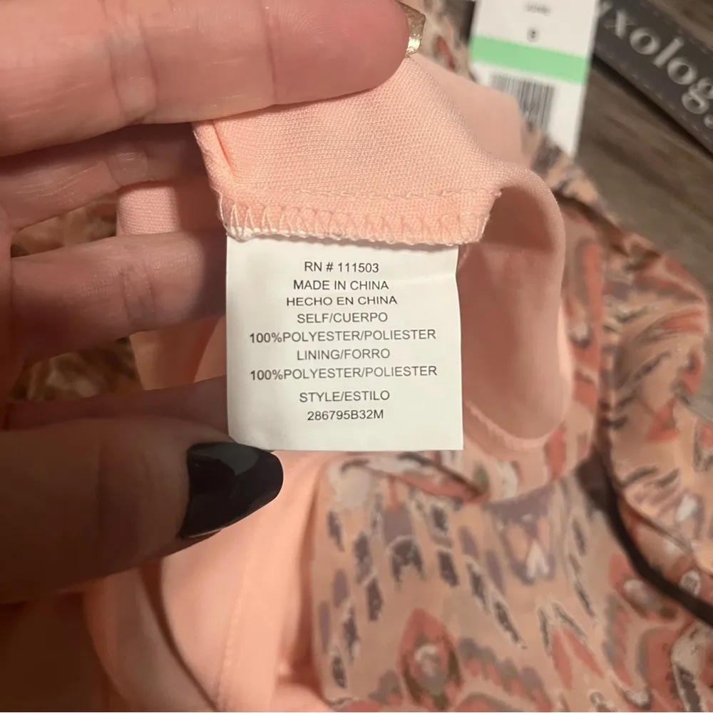 Luxology "June" Pink Multi Pattern Summer Dress; Medium(8) - Image 7