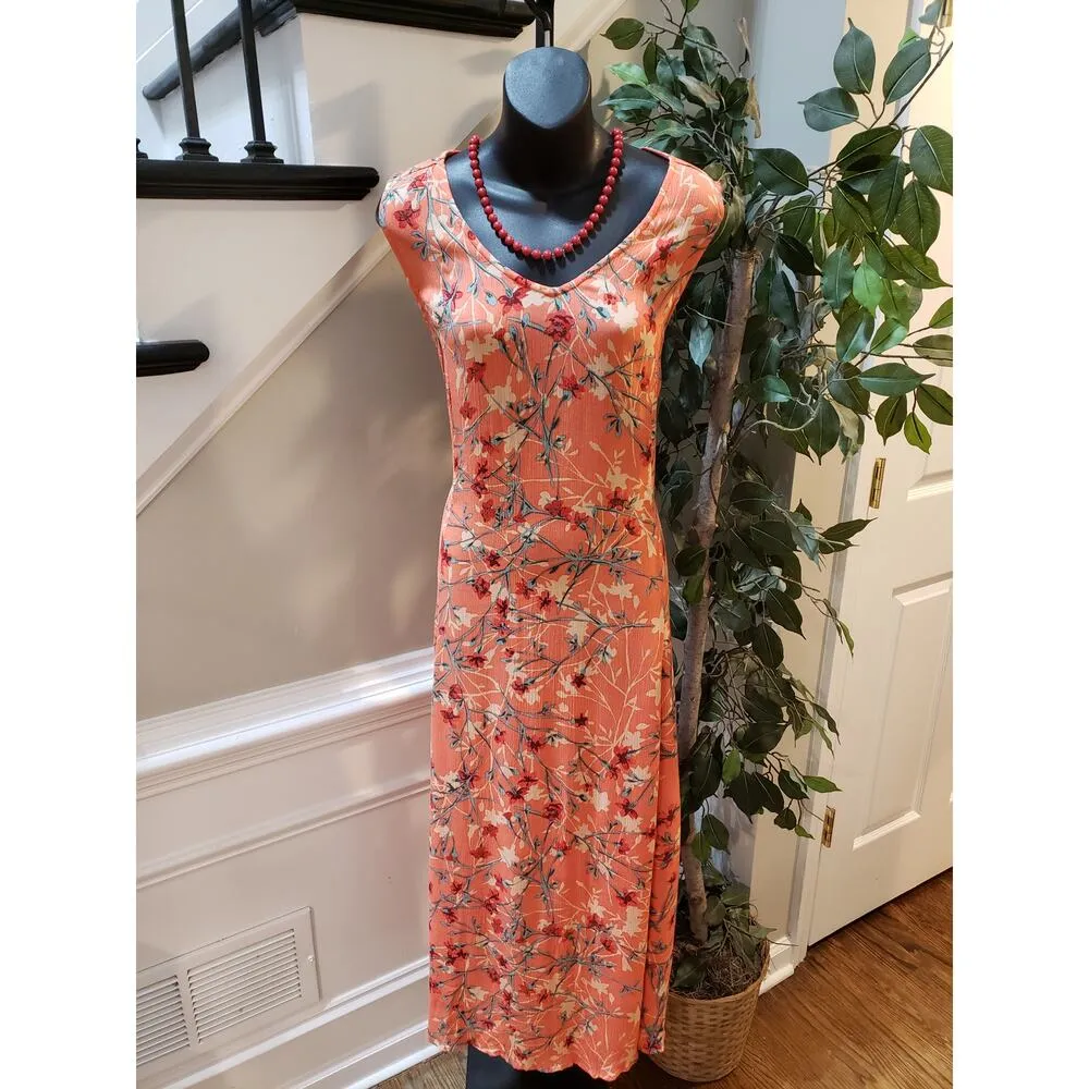 Woman Within Maxi Dress Women's 14/16 Multi Floral Stretch Sleeveless V Neck - Image 3
