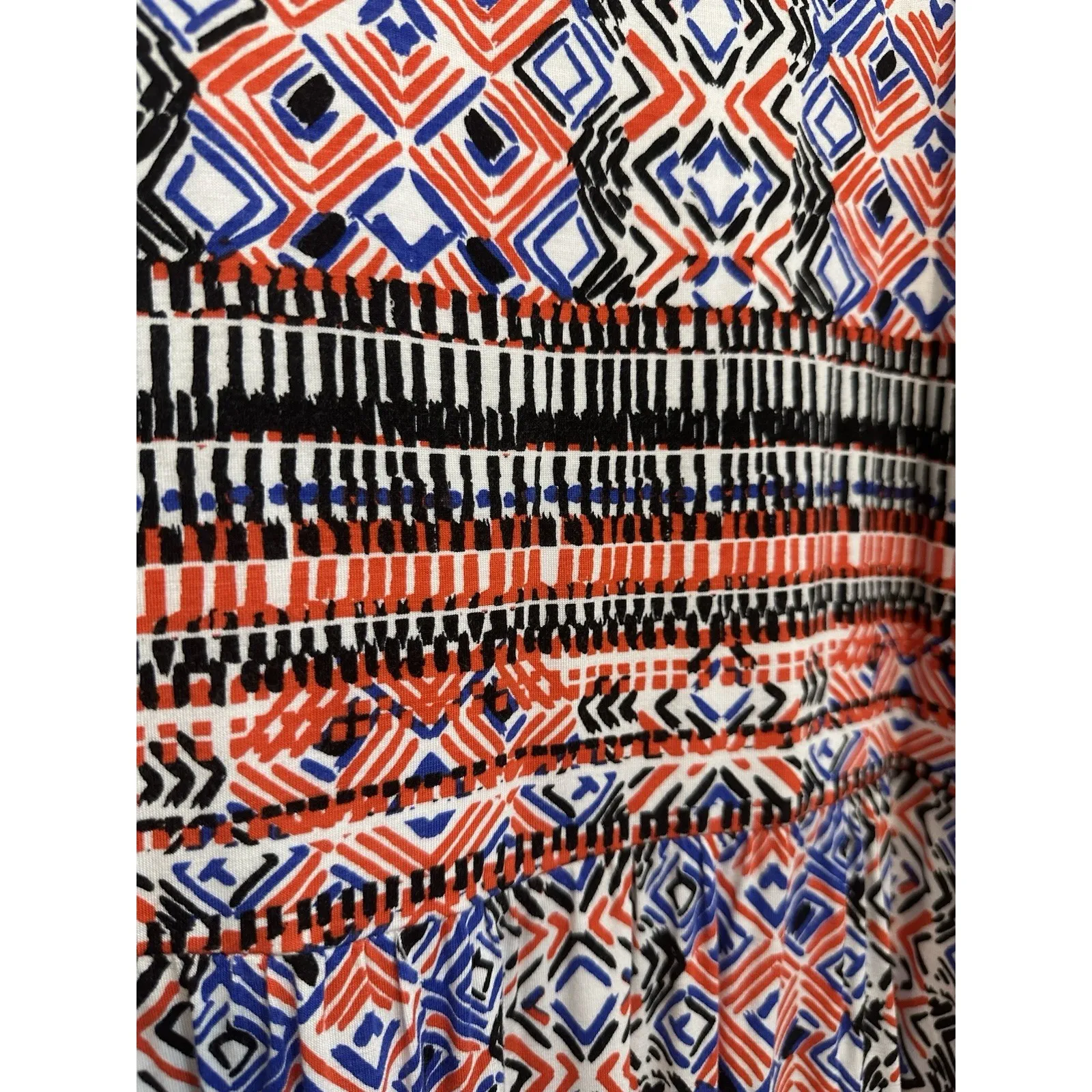 Spense Sleeveless Geometric Print Knit Dress L | Red Blue Black Summer Casual Size L - Image 3