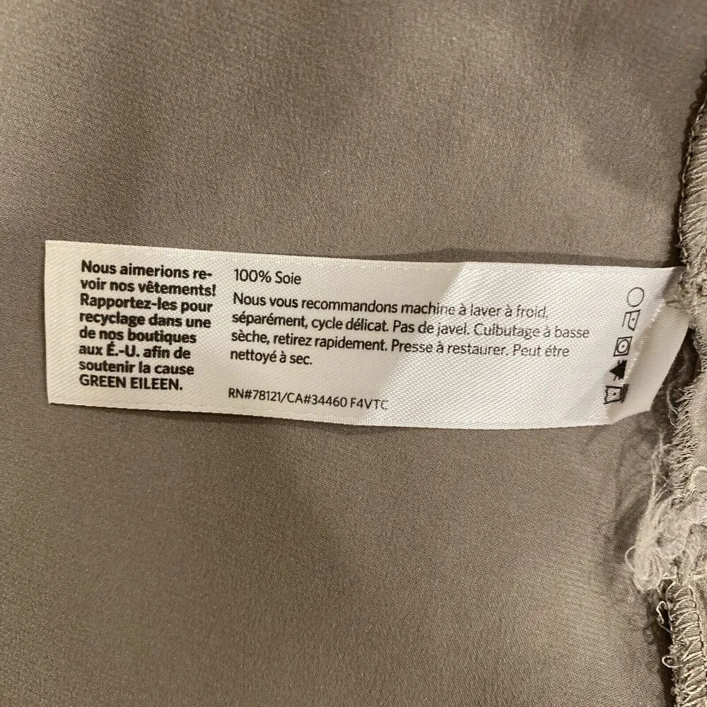 Eileen Fisher Silk Sleeveless Hi Lo Light Gray Shirt Dress $295 Size Small - Image 9