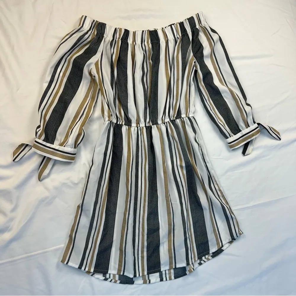 Blush Long Sleeve Striped Dress, Size: Small - Image 6