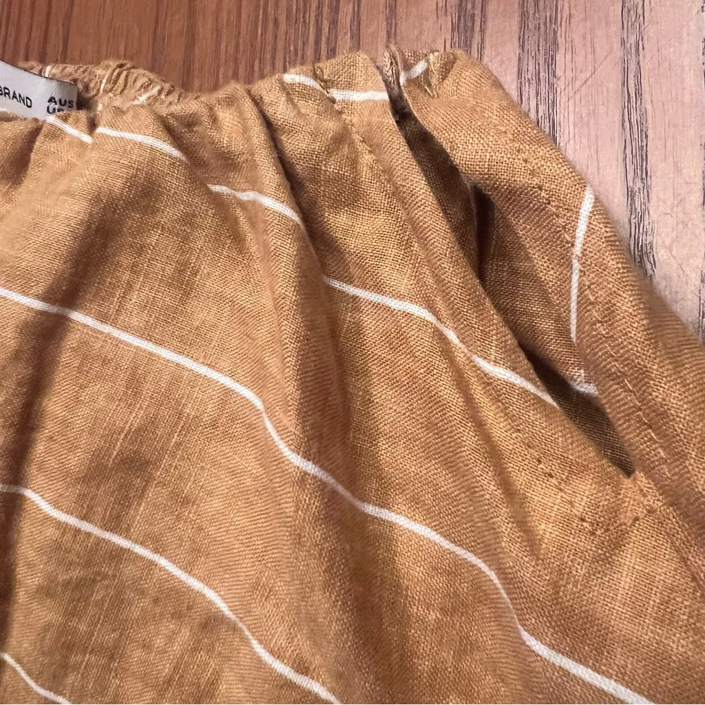 Faithfull The Brand‎ Solana Strapless Linen Crop Top Copenhagen Stripe Medium 6 - Image 13