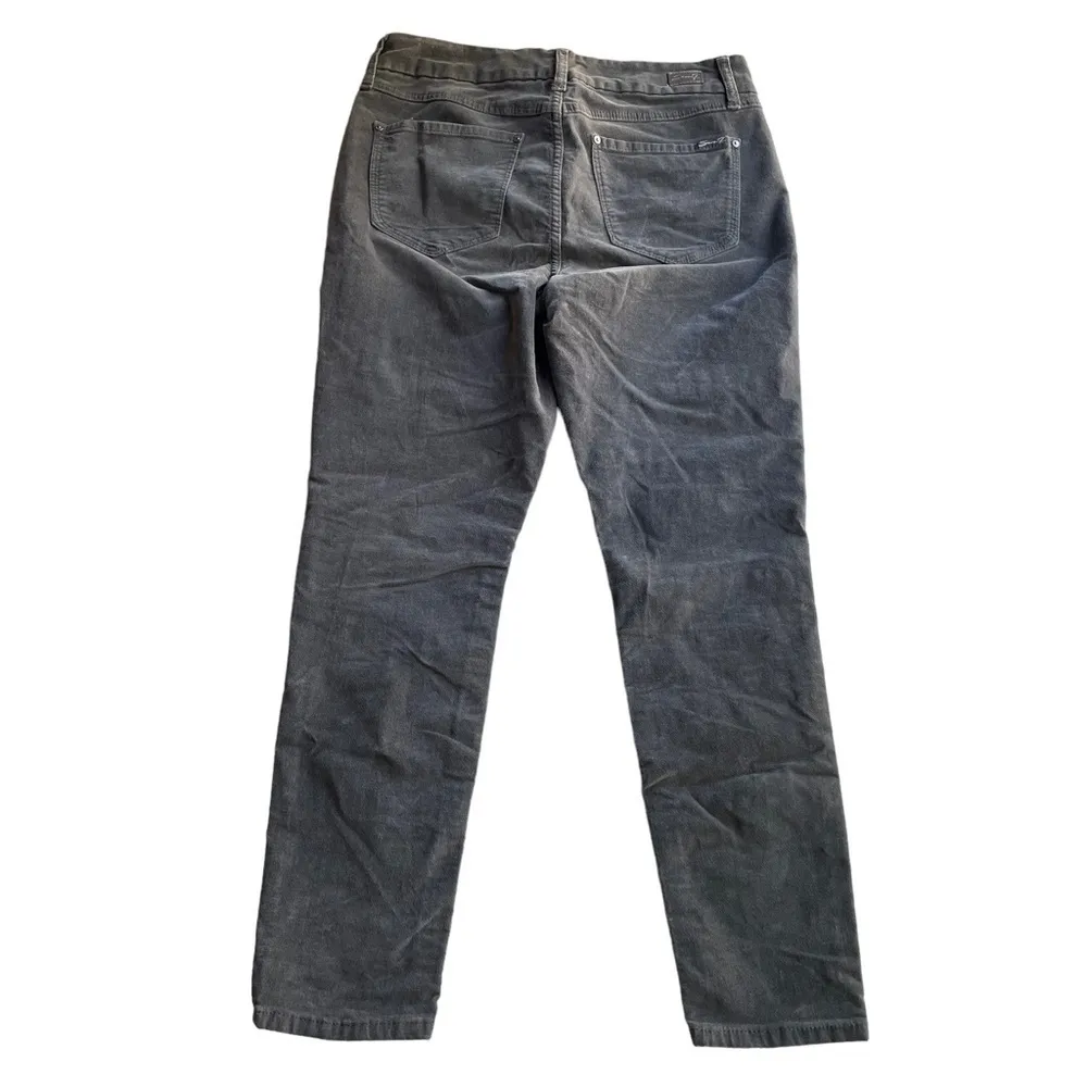 Seven 7 Velvet Skinny Jean Tummy less high rise Gray Size 12 Quiet Shade - Image 8