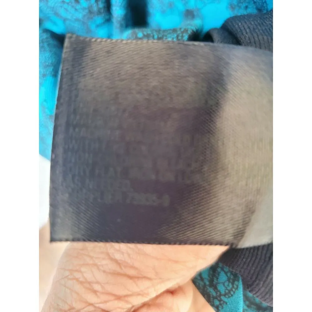 Worthington Womans Black Blue Floral STRETCH Fit & Flare Dress Size 3X - Image 8