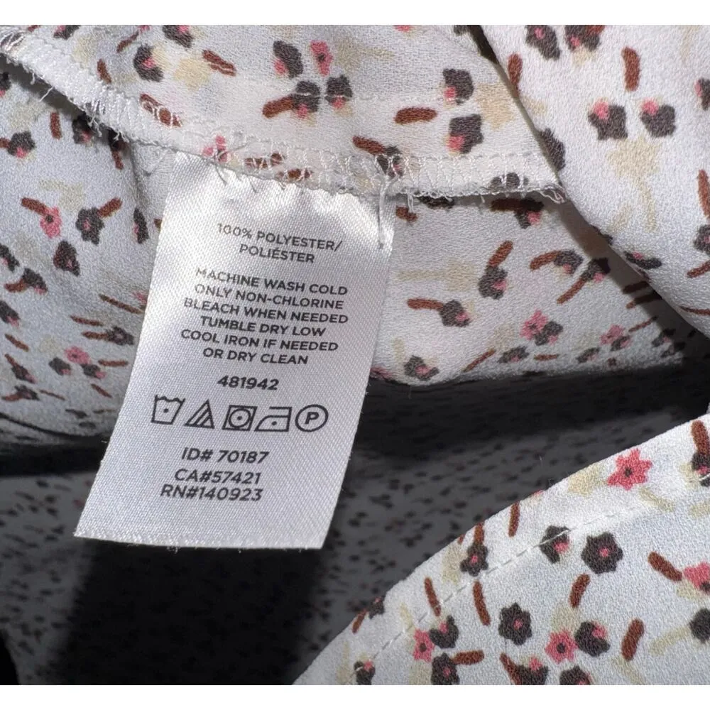 Loft Ditzy Floral Blouse Womens 16 Flowy Lightweight Work Career Blouson Sleeves - Image 6