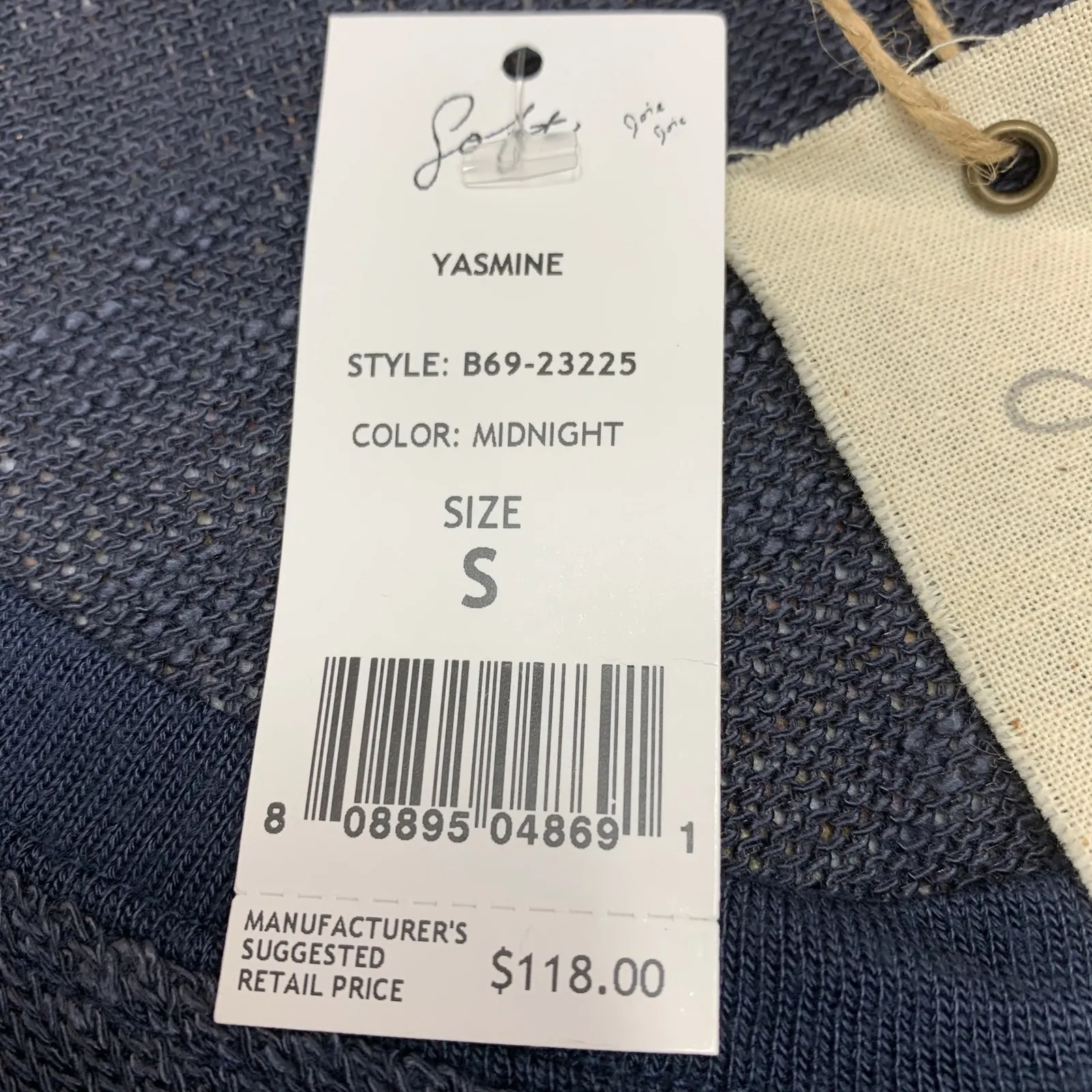 Joie‎ Yasmine Blue V-Neck Waffle Knit Long Sleeve Top Size S New Made in USA - Image 2