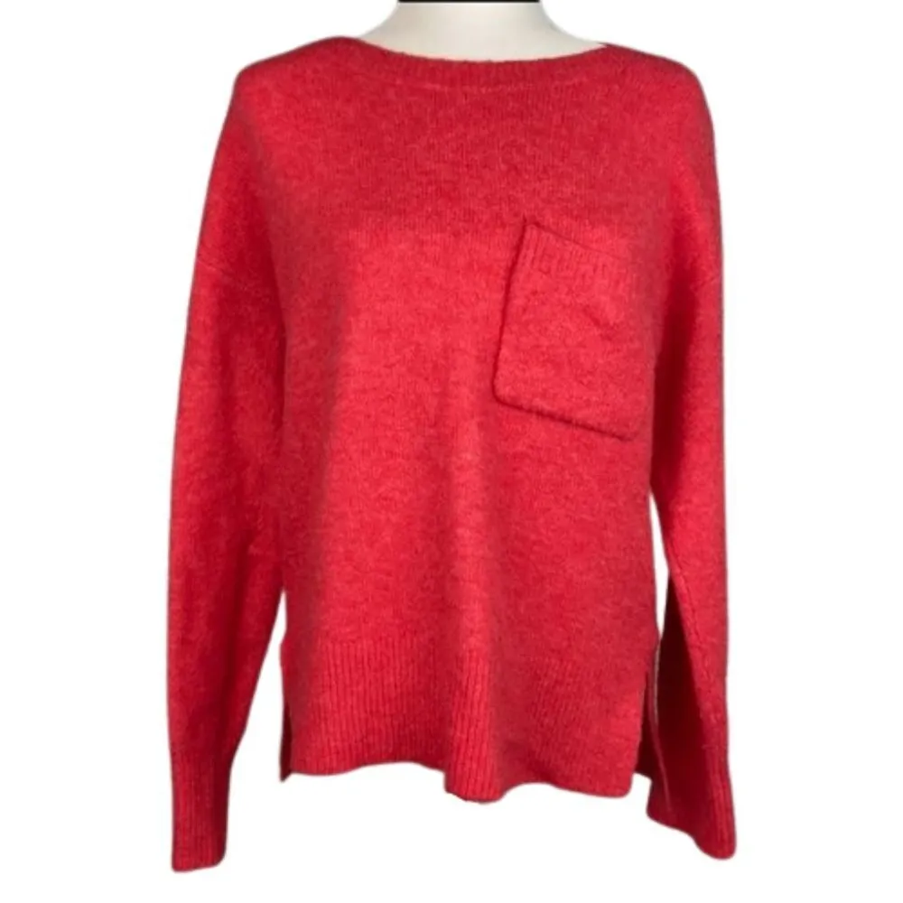 SANCTUARY Wool Sweater Knit Orange Gorpcore Oversized Wool Dolman Cozy Size M - Image 2