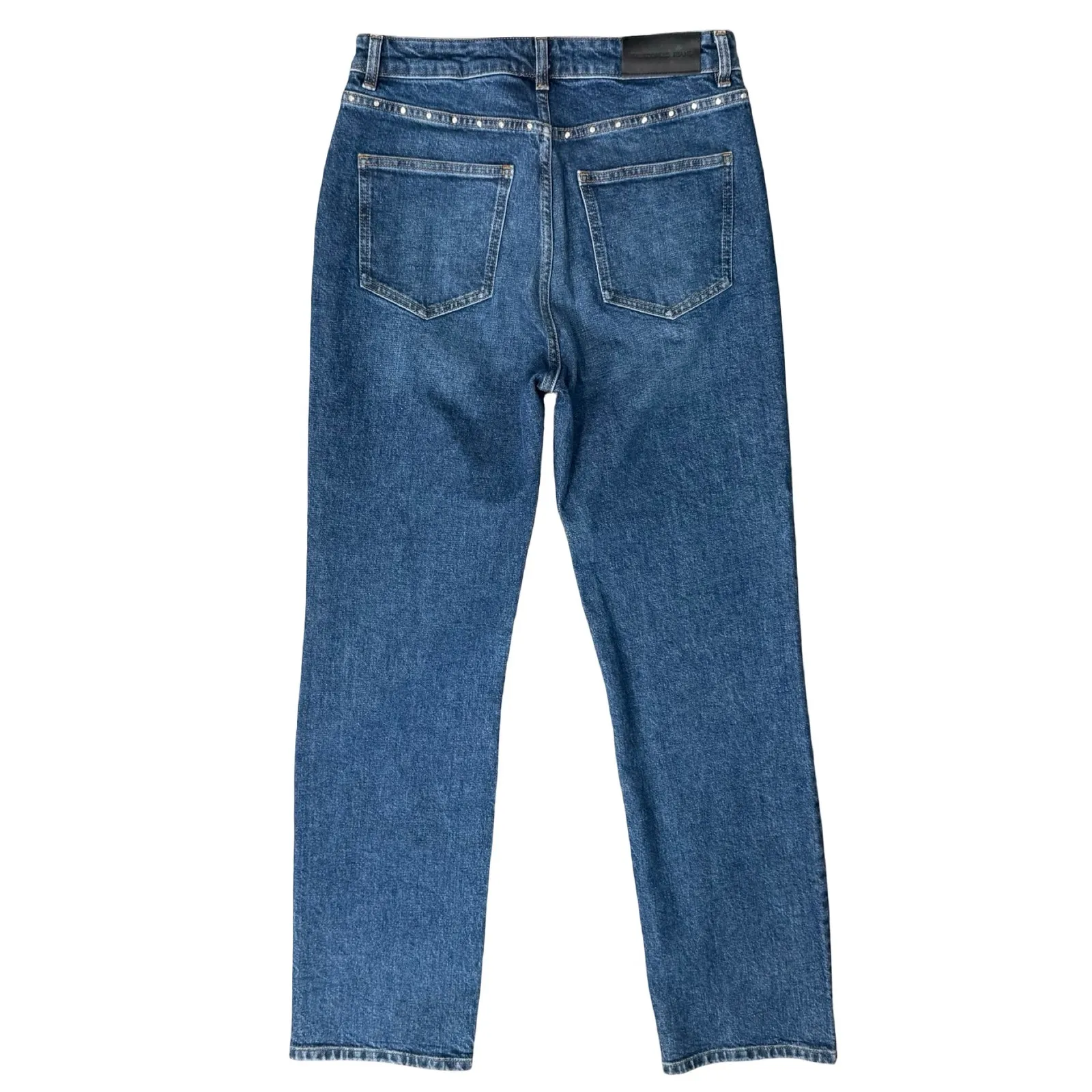 The Kooples Katy Blue Earth Dot Silver Studded Straight Leg Denim Jeans size 28 - Image 11