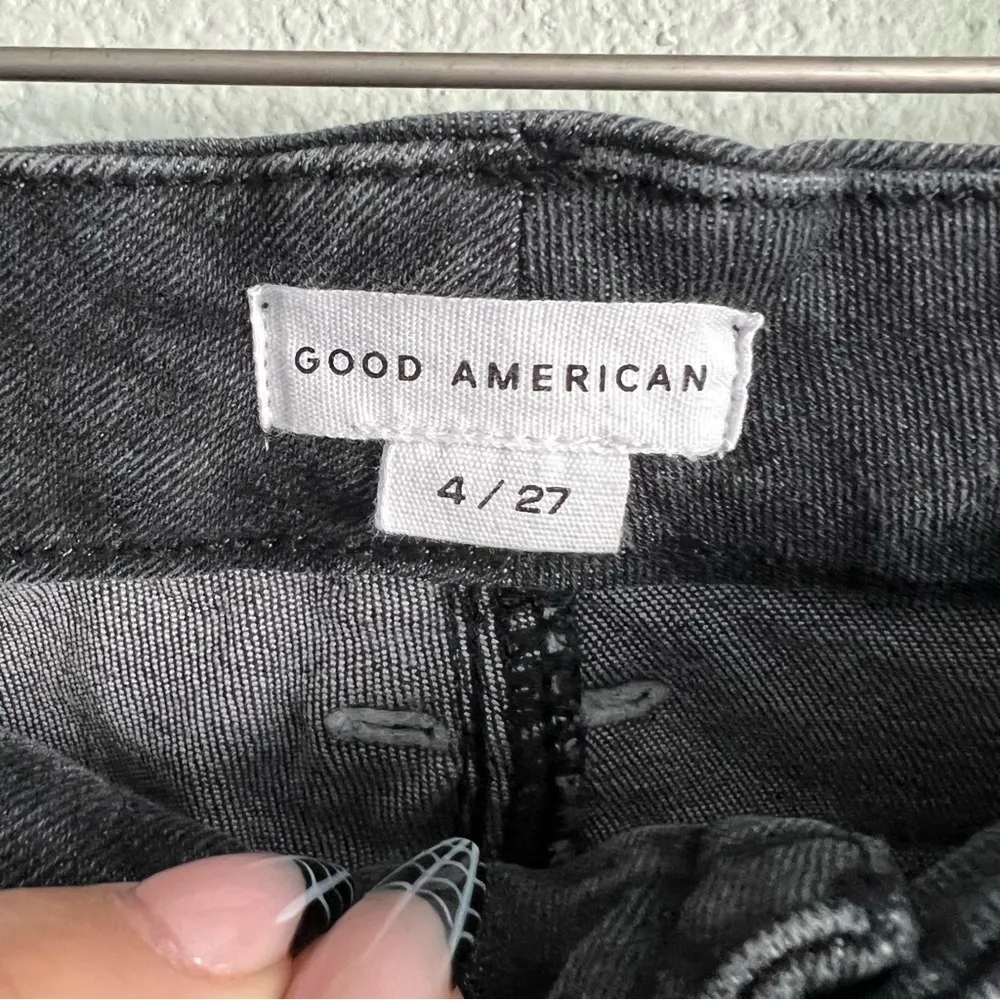 Good American Faded Black Distressed Skinny Jeans. Size 4/27 - Image 7