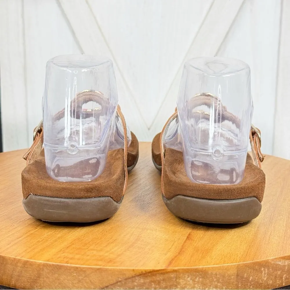 Vionic Ricci Thong Leather Sandals Brown Coral 7 Stone Medallion - Image 6