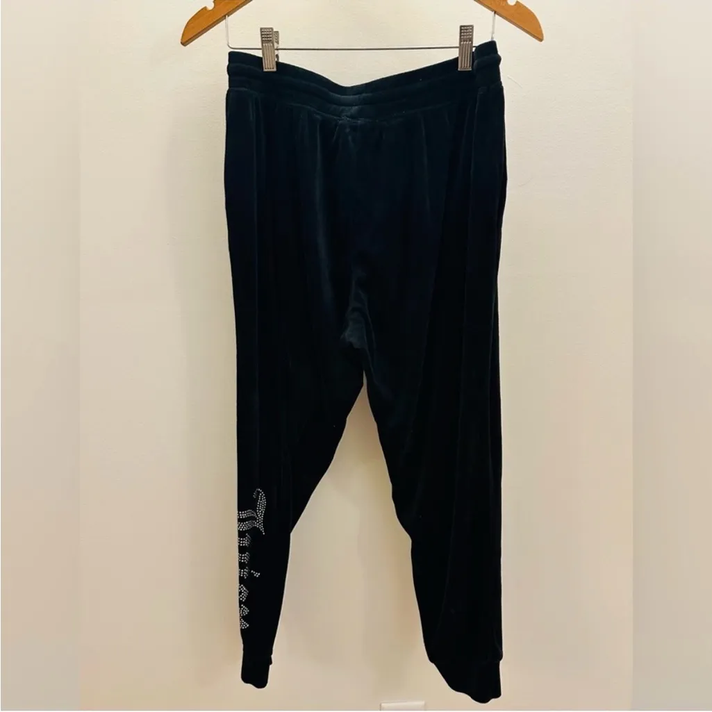 Juicy Couture Black Velour Y2K lounge wear sweatpants Joggers - Image 6