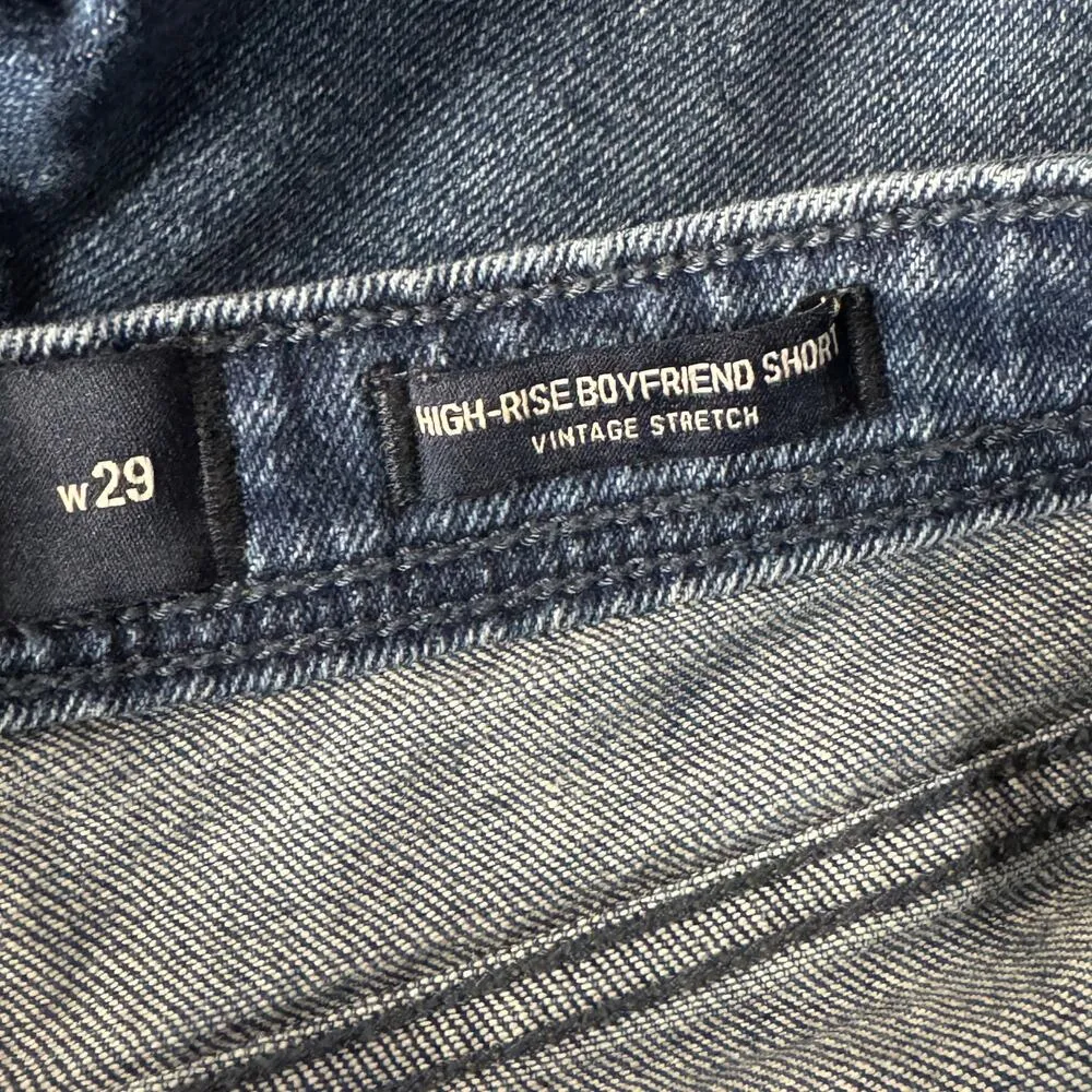 Hollister JRS SZ 9 High-Rise Boyfriend Jean Shorts Button-Fly Distressed Frayed - Image 7