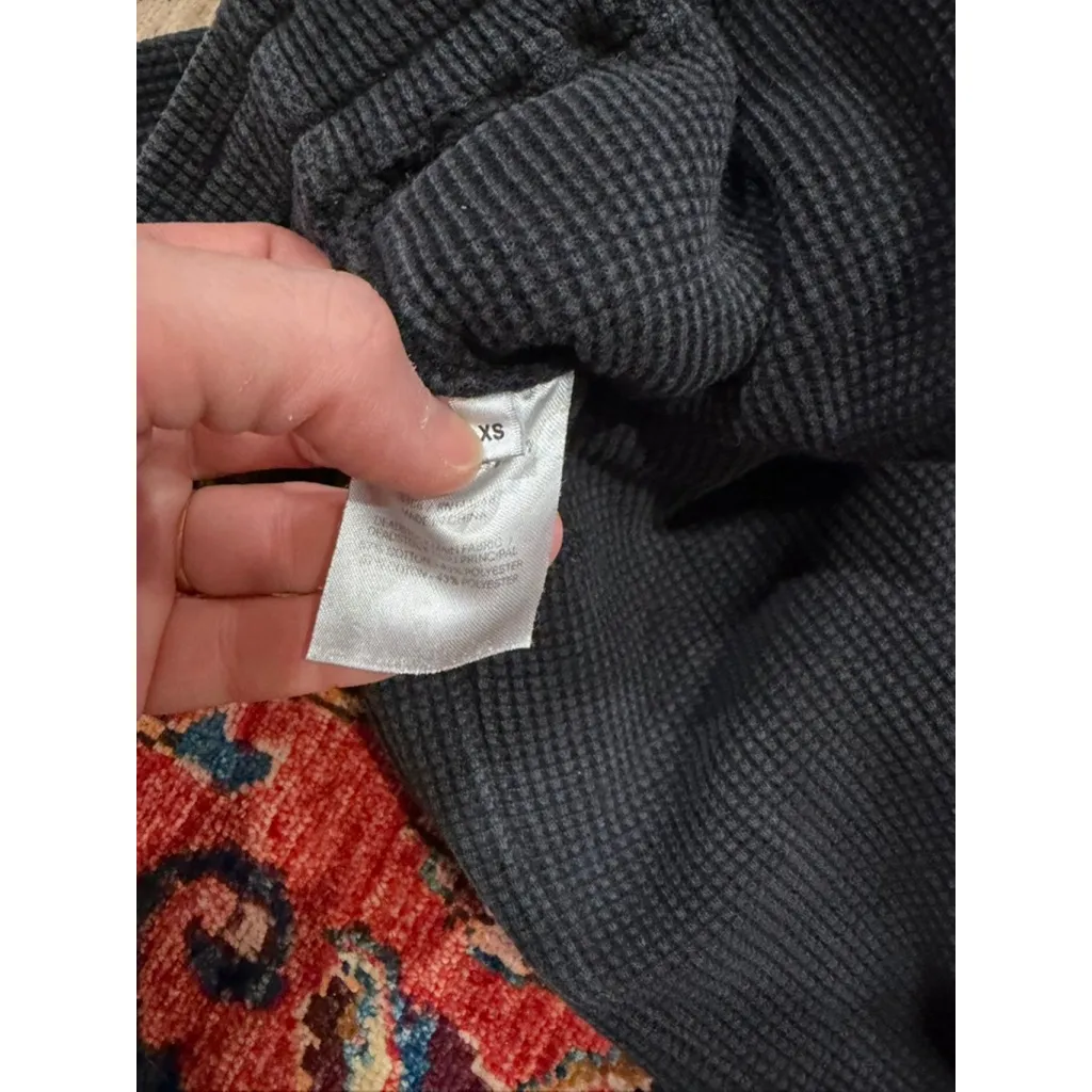 Reformation Jeans Waffle Knit Joggers Black Thermal Lounge Pants XS - Image 6