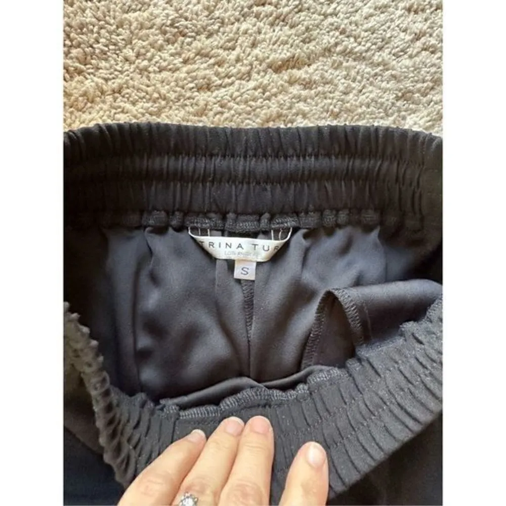 Trina Turk Dress Pants / Joggers Black Elastic Waistband and Tie Small - Image 5