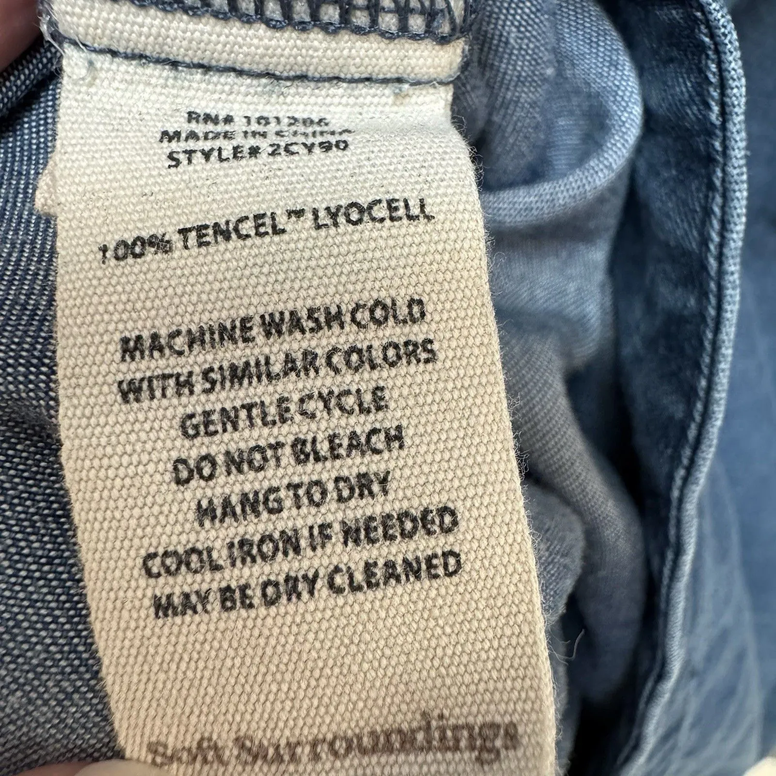 Soft Surroundings Positano Getaway V Neck Shift Dress Sz S Chambray Denim Tencel - Image 6