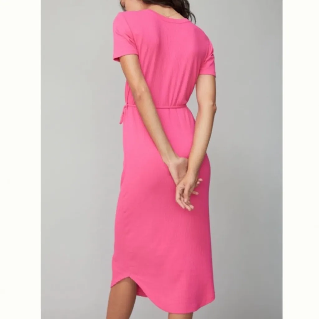 Anthropologie Saturday Sunday super cute ribbed pink dress - Image 3