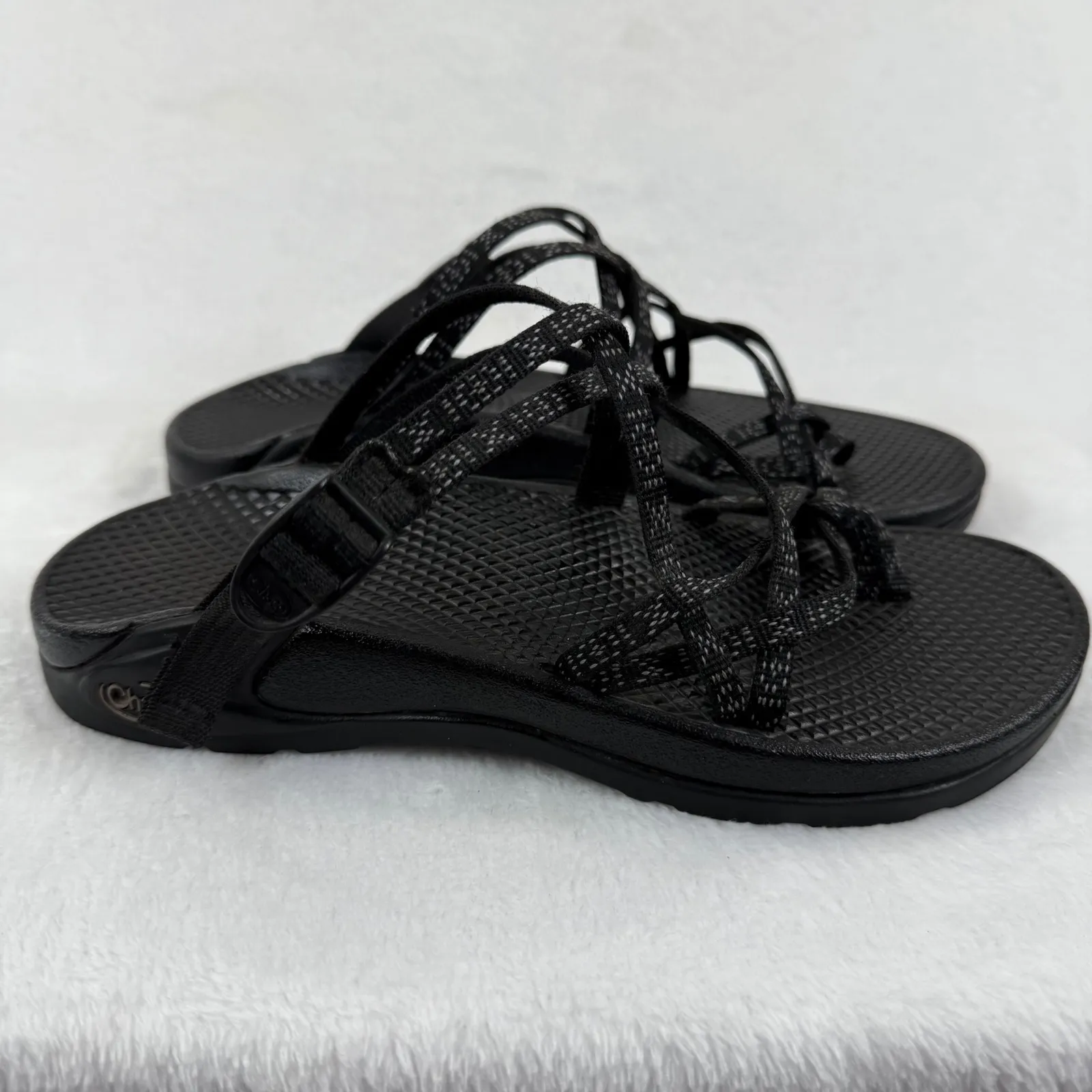 Chaco Women's Sandals Strappy Black Casual Comfort Walking Shoes Size 7‎ - Image 4