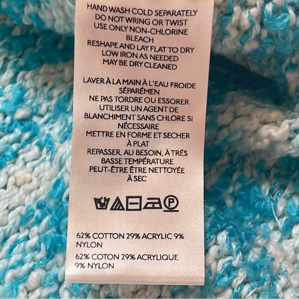 Free People Winter Storm Tunic Knit Dress Boucle Sweater Size Medium Ice Blue - Image 7