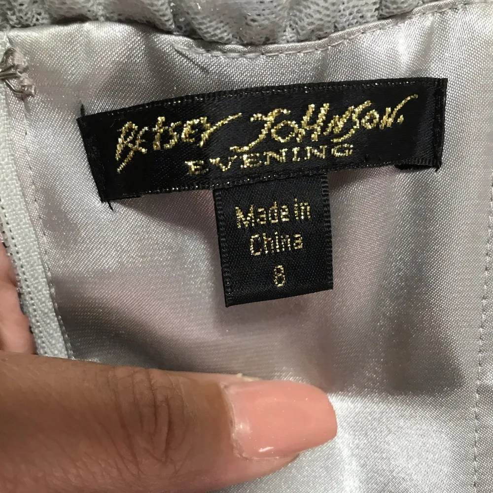 Betsey Johnson Silver Sequin Dress Sz8 - Image 6