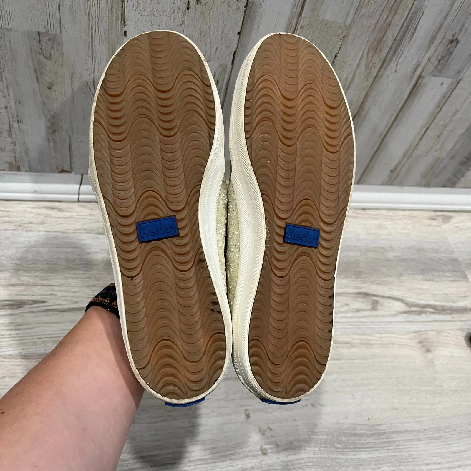 KEDS X Kate Spade Sparkle Glitter Double Decker Slip On Sneakers Flats Womens 8 - Image 6