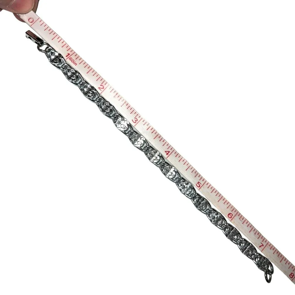 Sarah Coventry Womens Chain Bracelet Silver Tone Stamped - Image 14