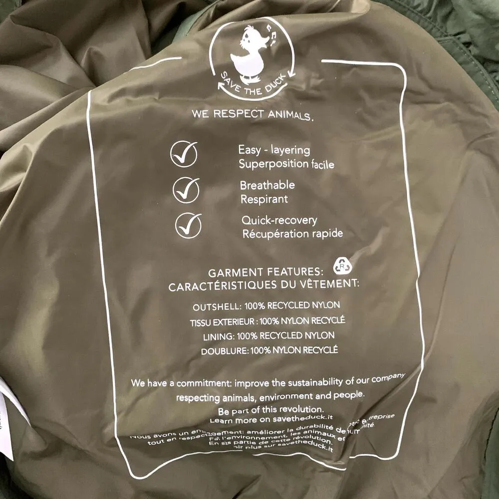 Save the Duck Mila Jacket in Dusty Olive Green Size M - Image 12