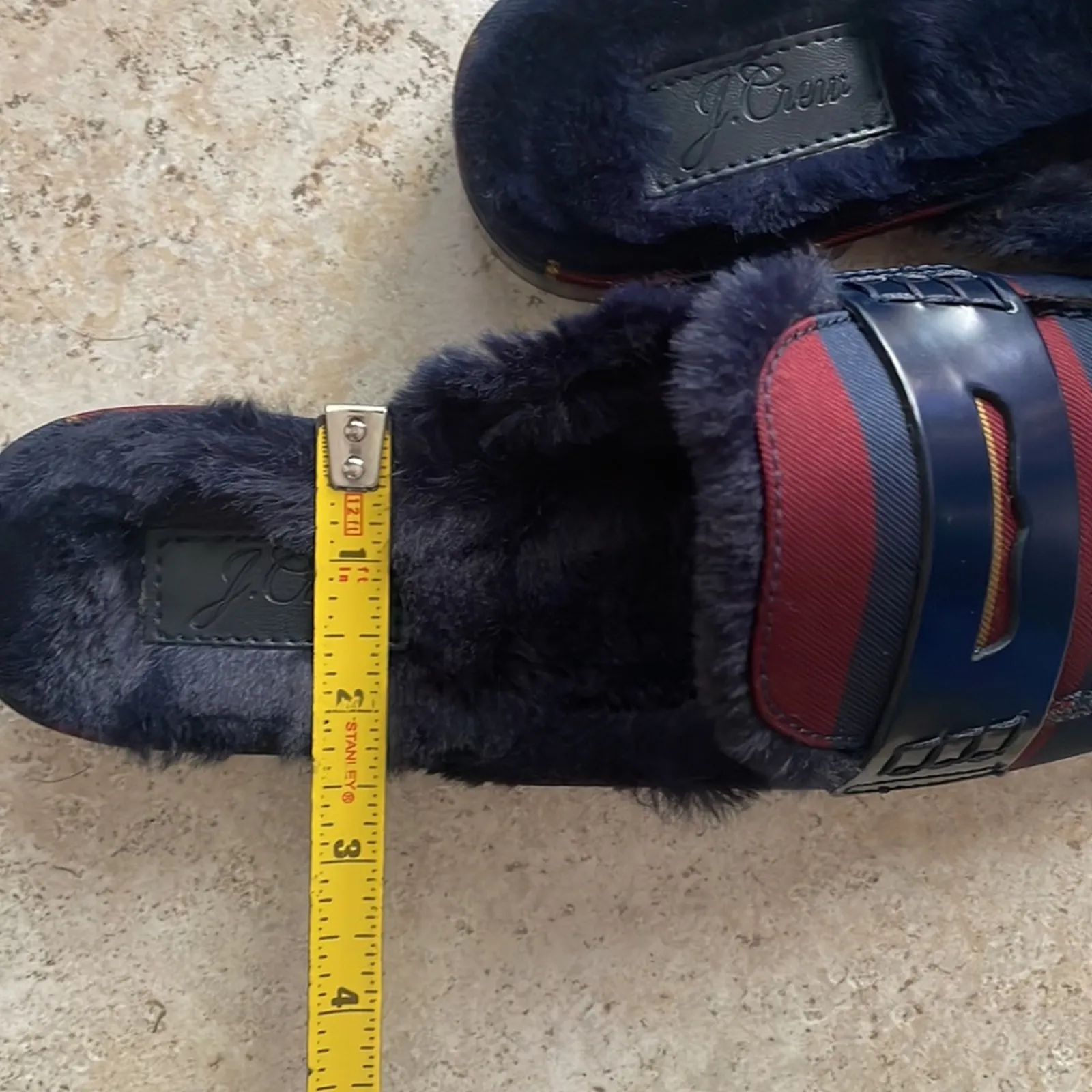 J. Crew Shoes Faux Fur Academy Penny Loafer Mule In Stripe - Image 11