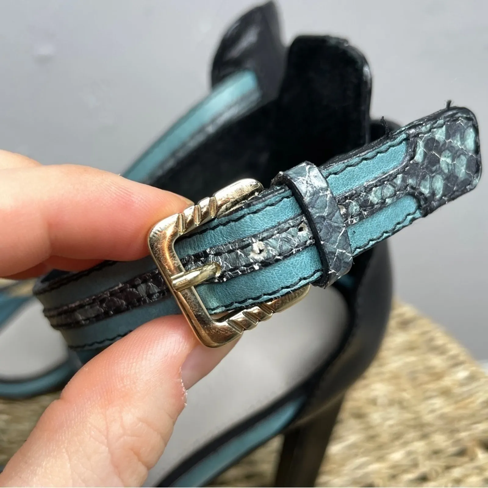 JASON WU Snakeskin Leather Strappy Heels Womens Size 36.5 Italy Party Elevated - Image 8