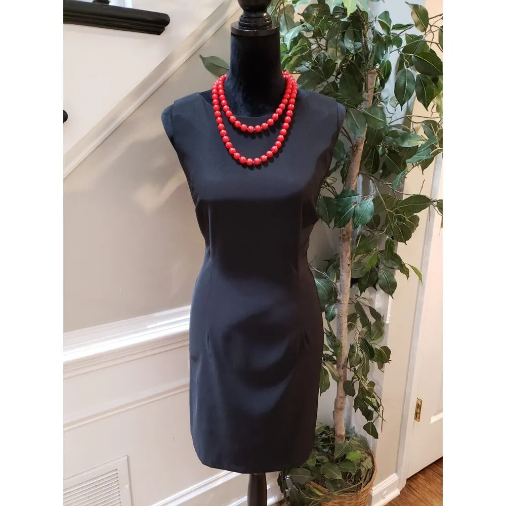 Alyx Women Black Solid Polyester Sleeveless Back Zip Knee Length Dress Petite 14 - Image 12