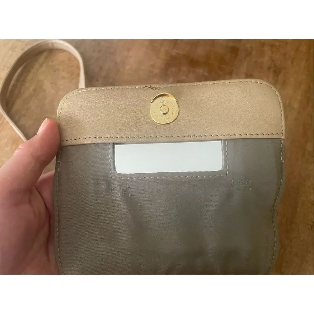 Nine West  Genuine Leather Cream Gold  Crossbody Bag - Image 5