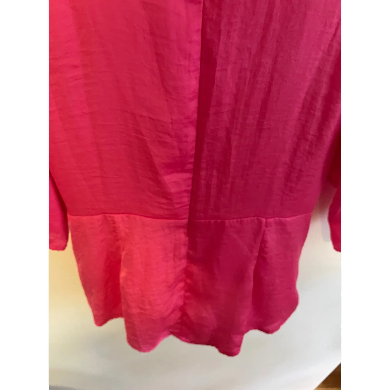 RD Koko Tie Front Blouse Hot Pink‎ 3/4 Sleeve Top Career Casual Party NWT Pink Size M - Image 8