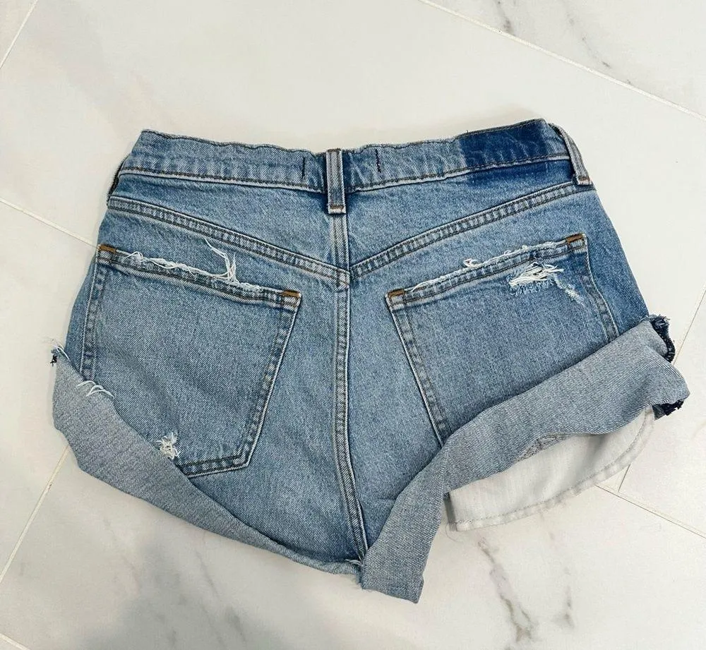 Curve Love High Rise Mom Short - Blue - Image 4