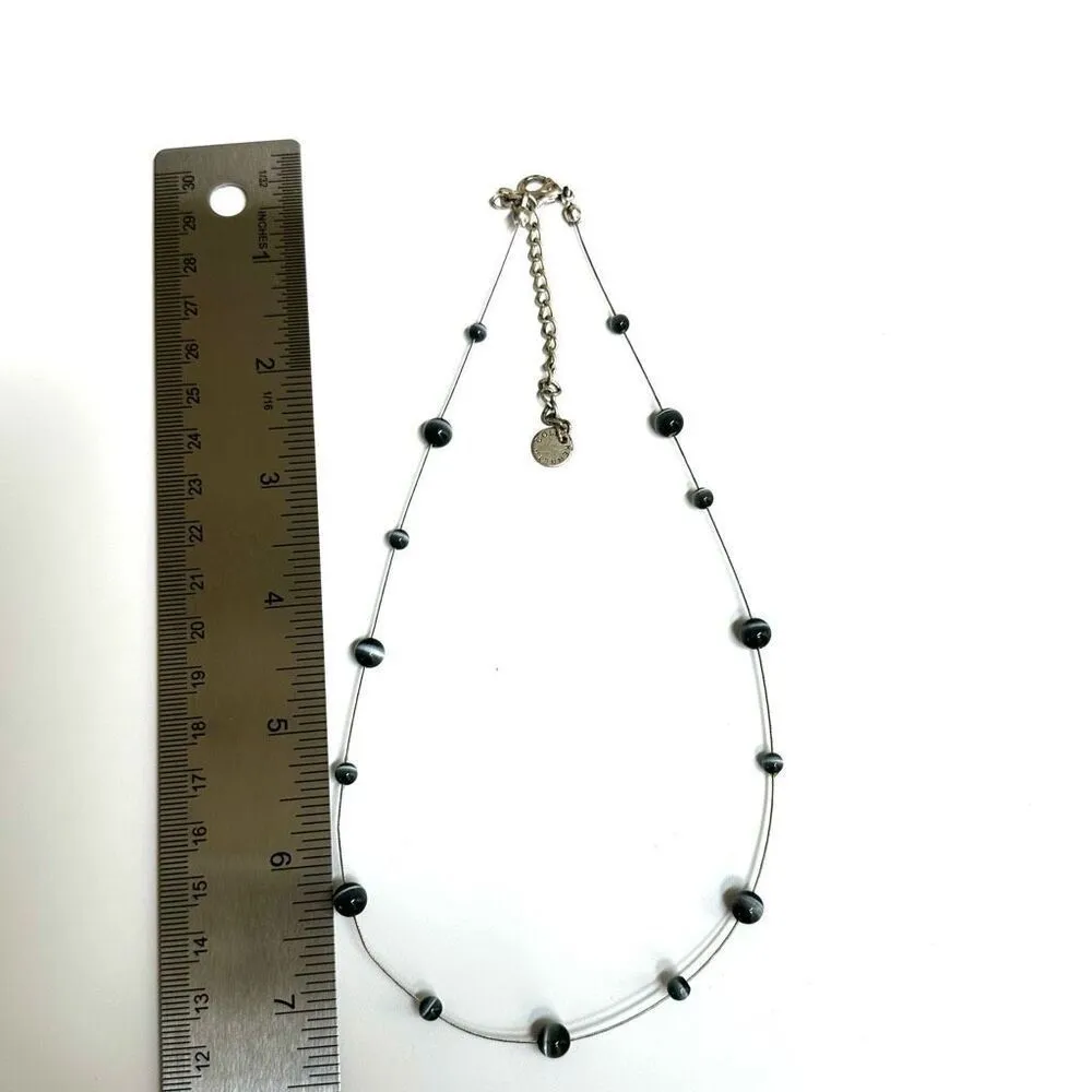Kenneth Cole Gray cats eye floating bead necklace - Image 5