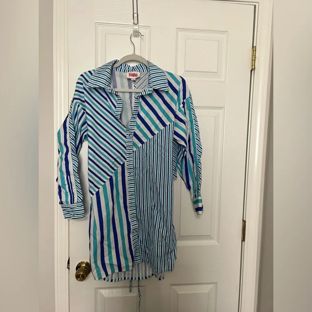 Solid & Striped The Emerson Dress in Cerulean & Cobalt Stripe - Image 7