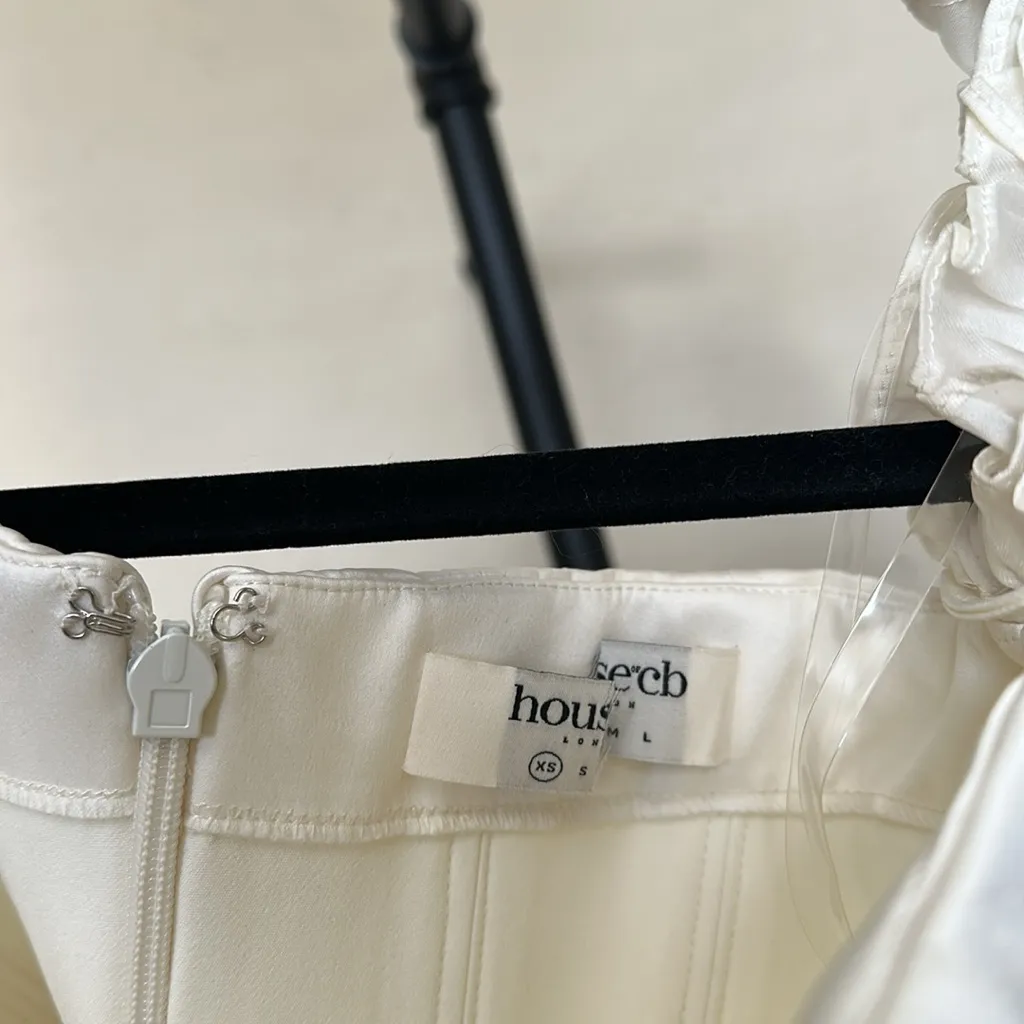 HOUSE OF CB 'Marisa'‎ Ivory Satin Corset Dress mini white NWOT size XS - Image 7