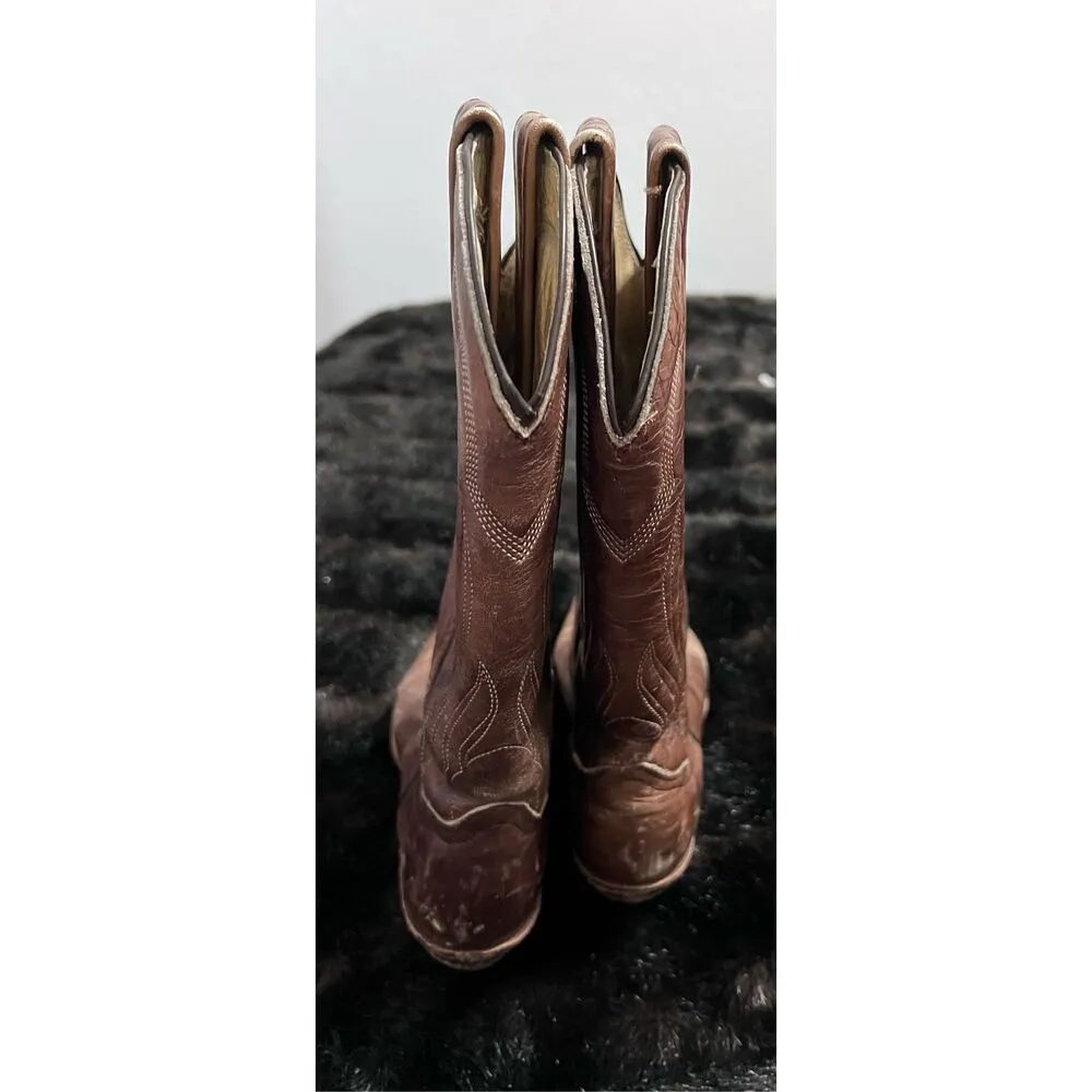 Frye Womens 6 B Brown Leather Heritage Western Boots  Rodeo Cowgirl - Image 4