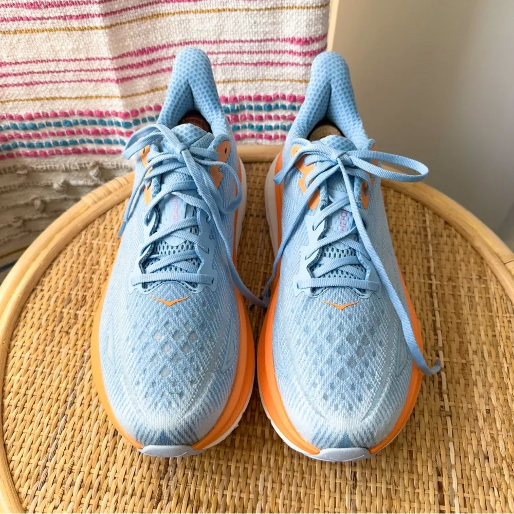Hoka One One Clifton 9 Airy Blue Ice Water Road Running Sneakers Women’s 10.5 - Image 3