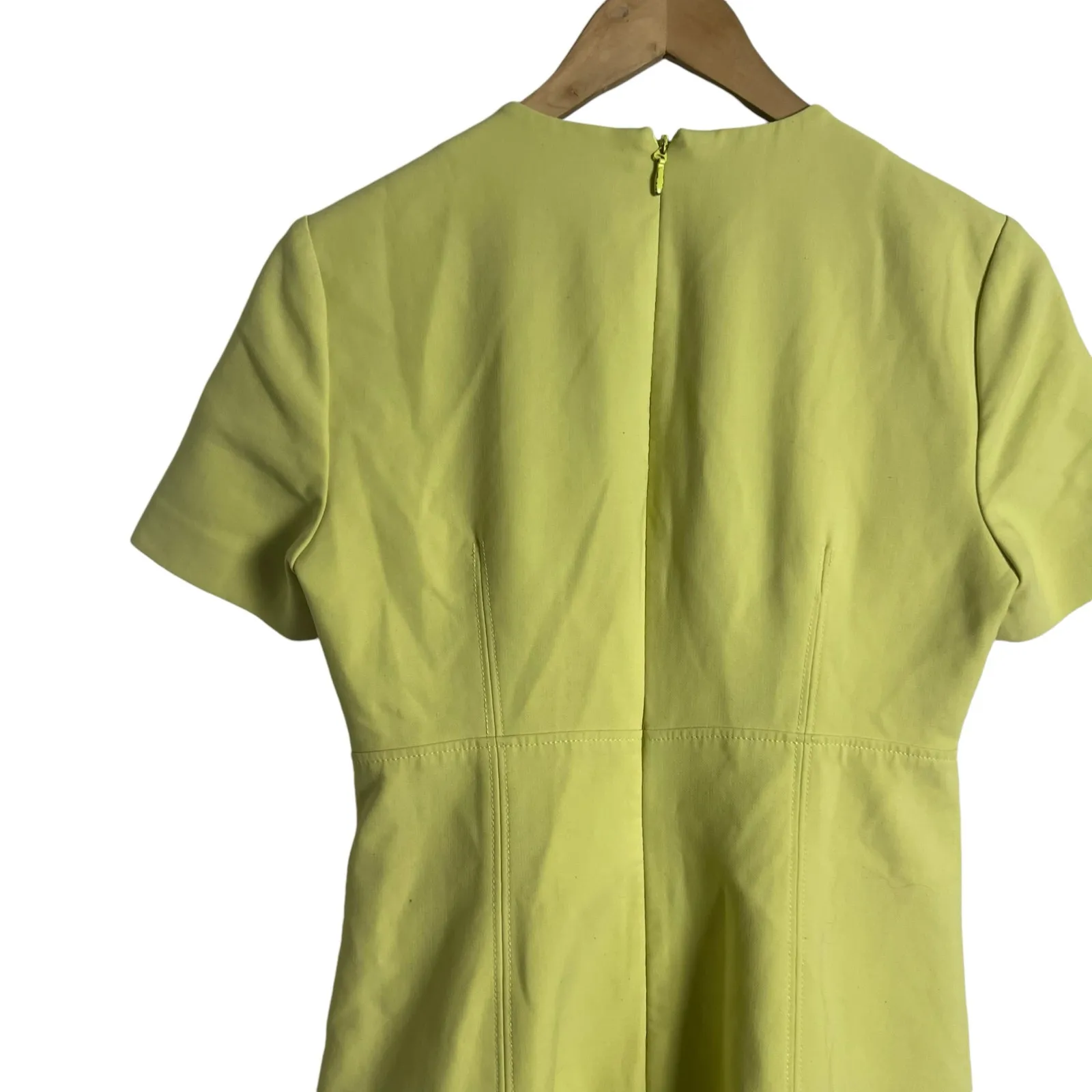 Cinq a Sept Alyssa Yellow A-Line Cut Out Short Sleeve Mini Dress Size 4 - Image 12