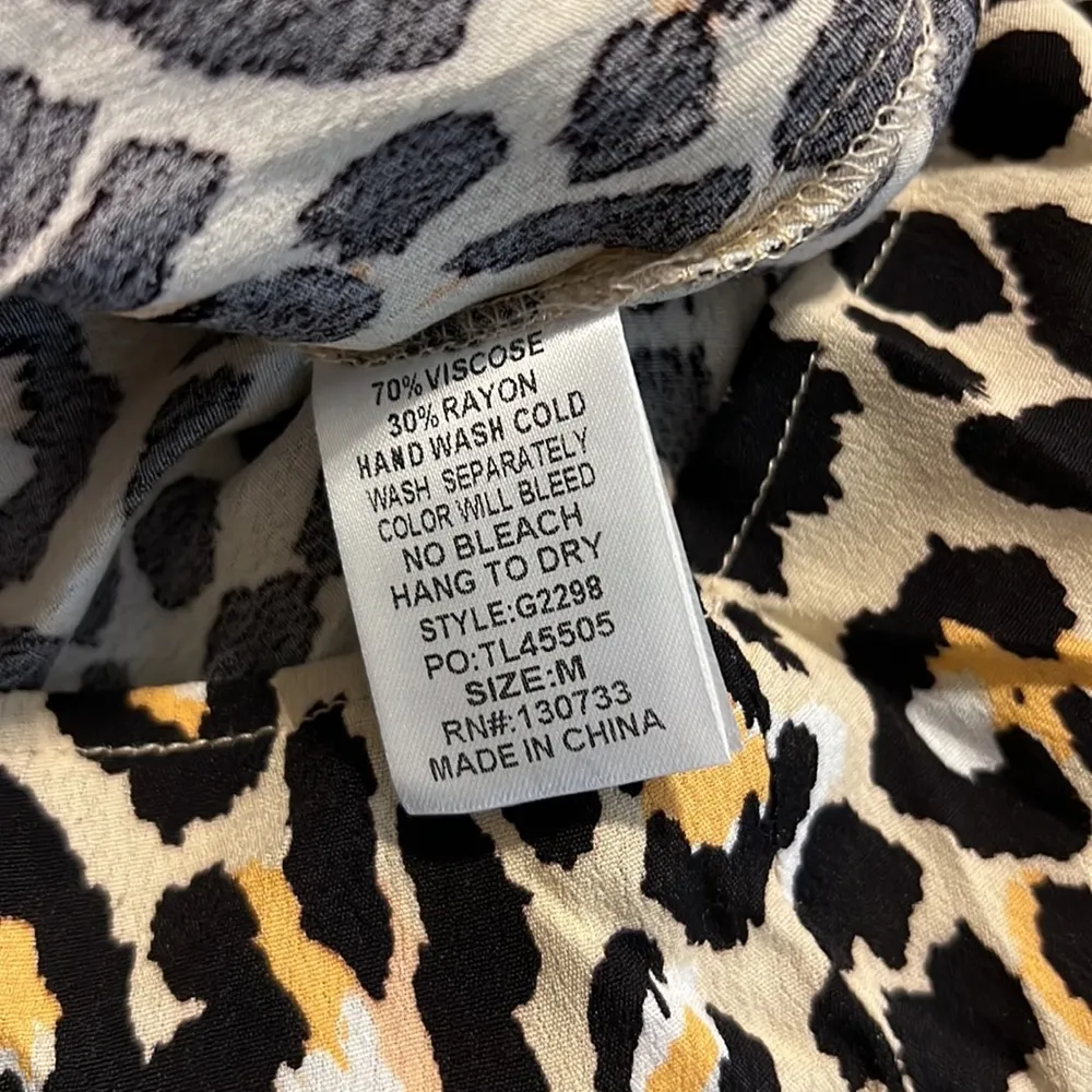 UMGEE medium womens tunic animal print top short sleeve dressy top blouse - Image 4