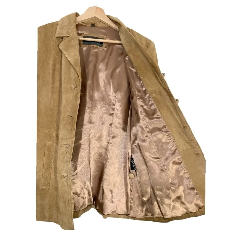 Vintage Michael Michelle Y2k Suede Button Down Jacket Tan Size Medium - Image 10