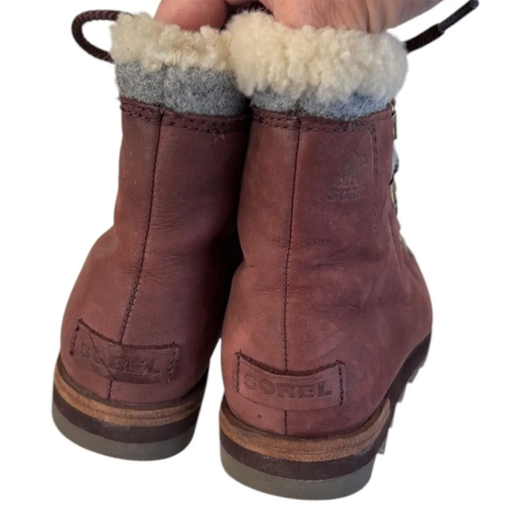 Sorel EUC  Leather Sneakchic Alpine Booties Cattail Size 7 - Image 6