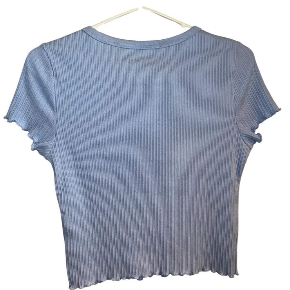 Aeropostale seriously soft shrunken ribbed blue tee shirt - Image 4