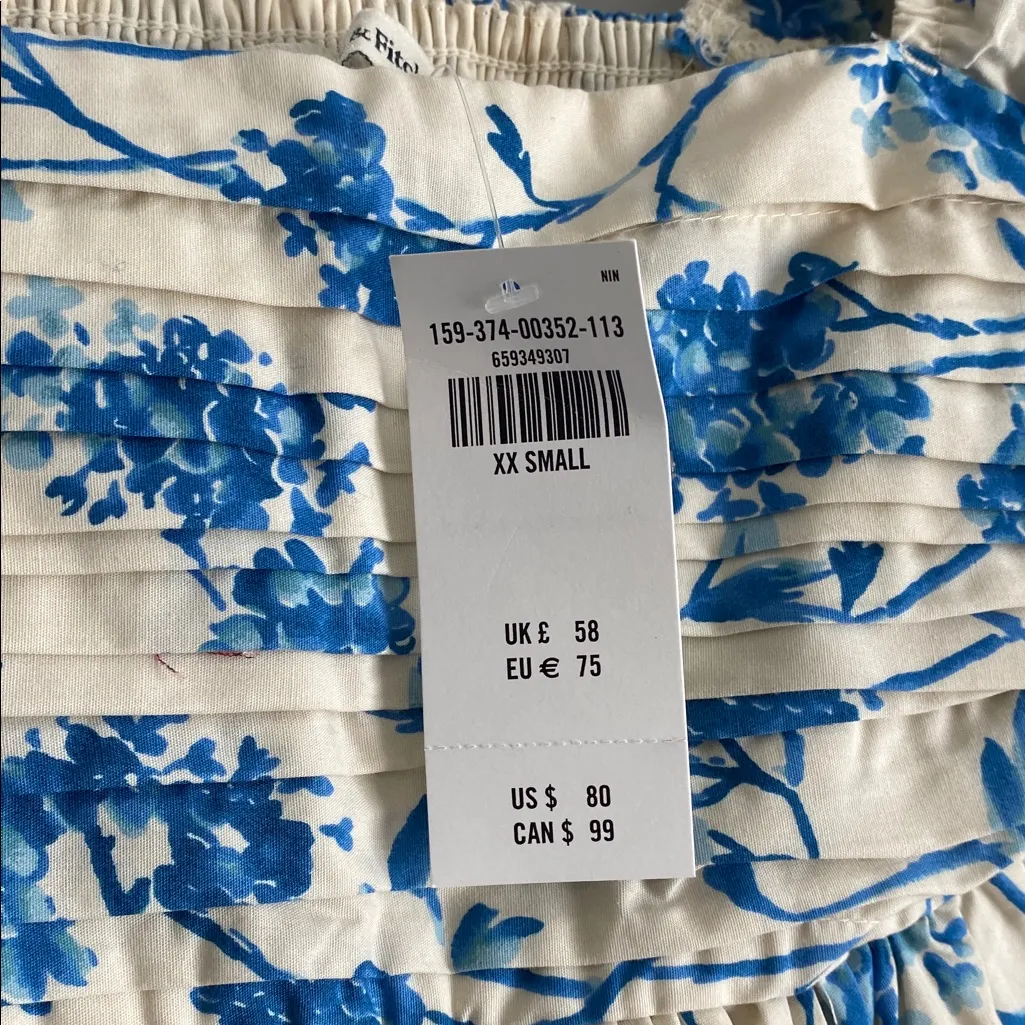 Abercrombie & Fitch Emerson Floral Blue and White Women's Dress - Image 8