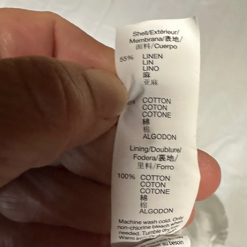 GAP medium Blue and Green Striped linen blend Mini Skirt with liner & pockets - Image 4